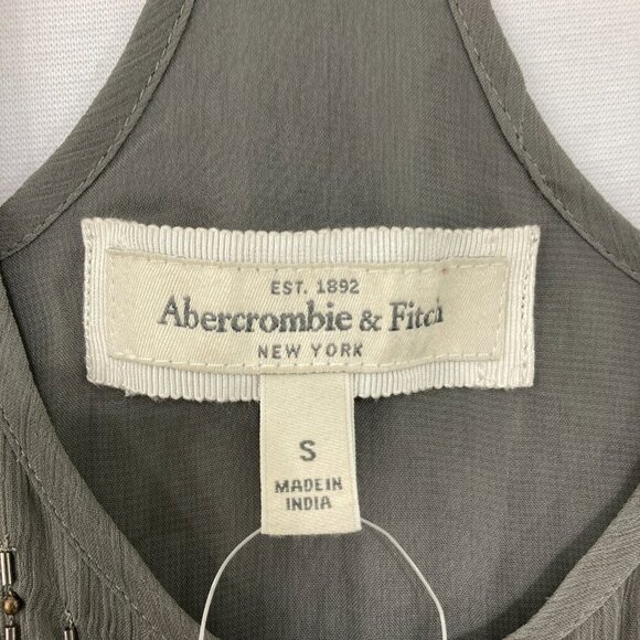 NWT Vintage Abercrombie & Fitch Small Gray Beaded Boho Y2K Tank Top Festival - Picture 2 of 11